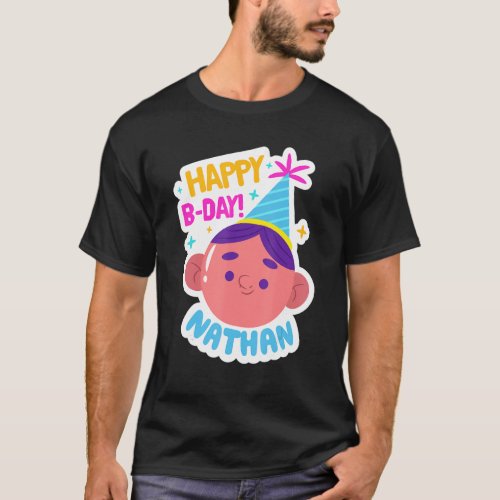 Nathan Personalised Funny Happy Birthday Gift Idea T_Shirt