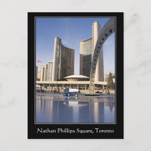Nathan Phillips Square Christmas Toronto border Holiday Postcard