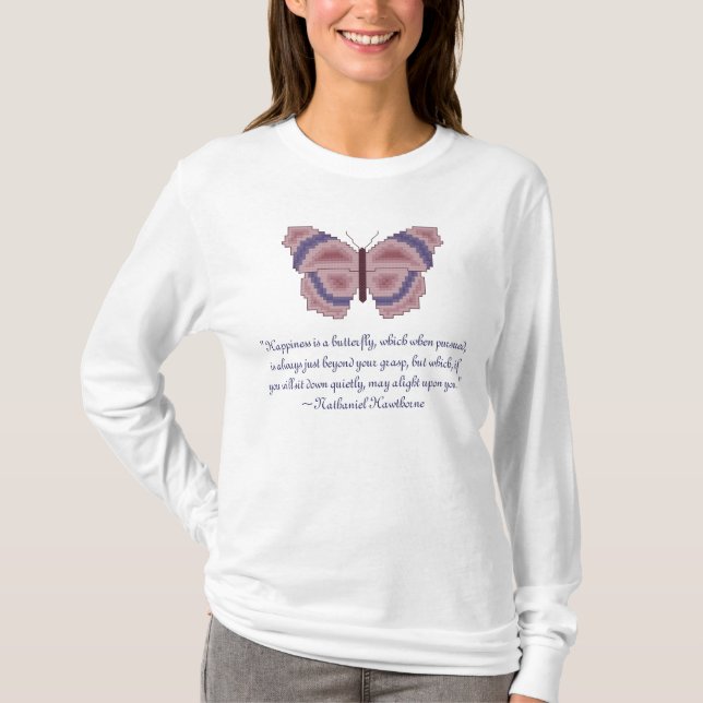 Nathaniel Hawthorne Butterfly Happiness Shirt (Front)