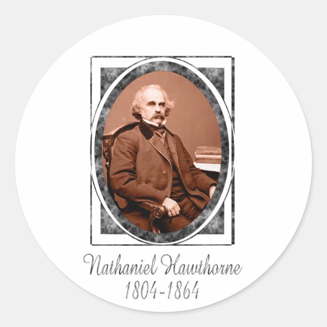 Nathaniel Hawthorne Classic Round Sticker (Front)