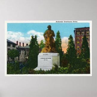 Nathaniel Hawthorne Statue View Poster