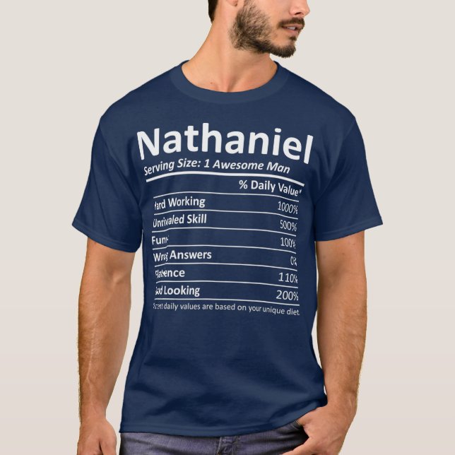 NATHANIEL Nutrition Funny Birthday Personalized T-Shirt (Front)