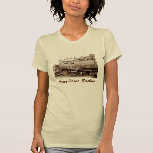 Nathans Famous Hot Dogs Ladies T_shirt