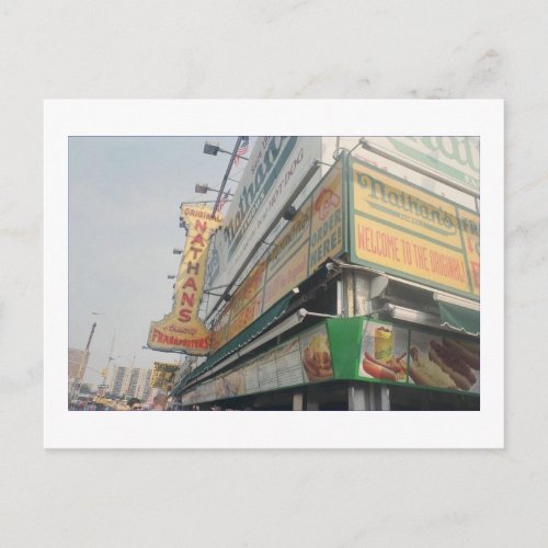 Nathans Famous Hotdogs Coney Is NY postcard