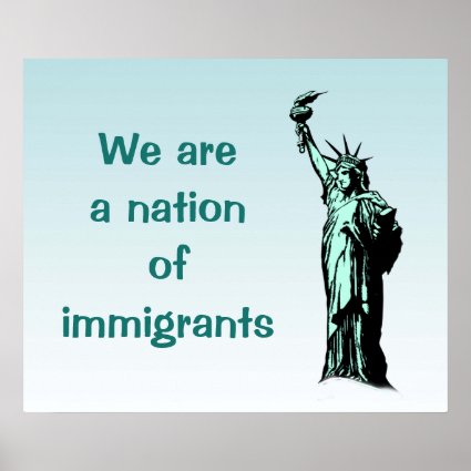 Nation of Immigrants Blue Poster