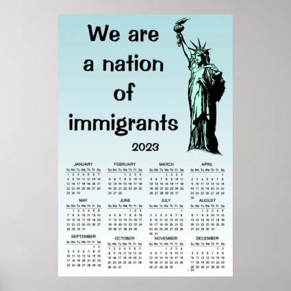 Nation of Immigrants USA 2023 Calendar Poster