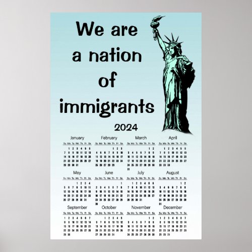Nation of Immigrants USA 2024 Calendar Poster