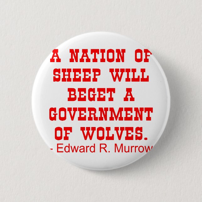 Nation Of Sheep Beget Government Of Wolves Pinback Button (Front)