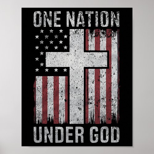 Nation Under God 4th Of July Vintage Patriotic Chr Poster