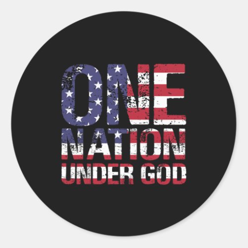 Nation Under God Flag 4th Of July Patriotic Christ Classic Round Sticker