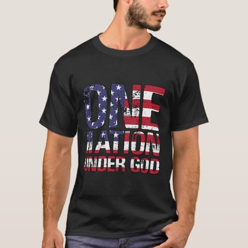 Nation Under God Flag 4th Of July Patriotic Christ T_Shirt