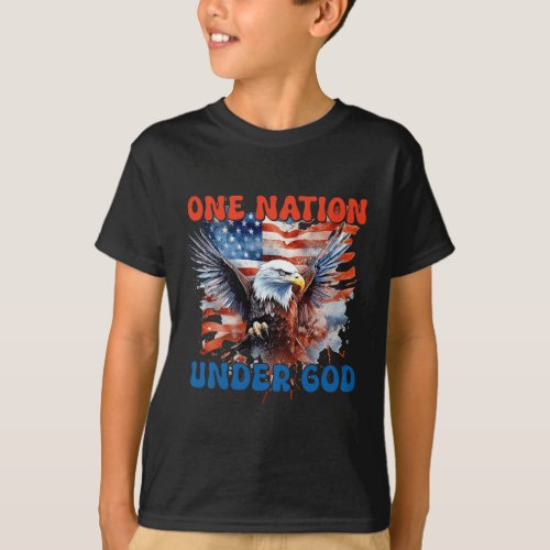 Nation Under God Flag 4th Of July Patriotic Christ T_Shirt