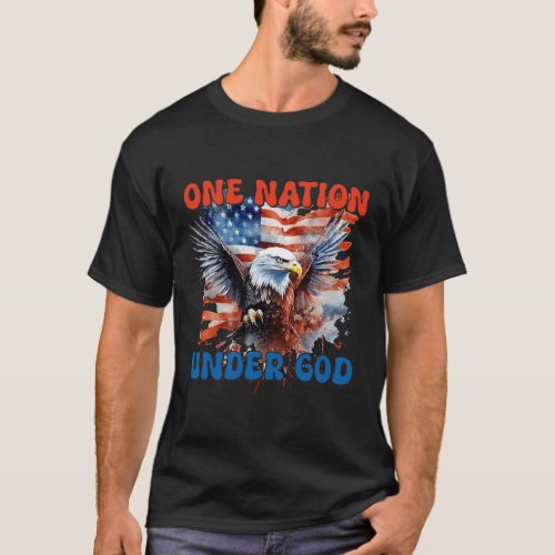 Nation Under God Flag 4th Of July Patriotic Christ T_Shirt