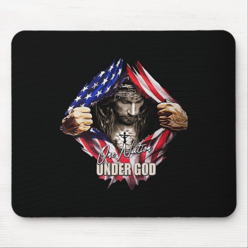 Nation Under God Jesus Art Us Flag Christian Men W Mouse Pad