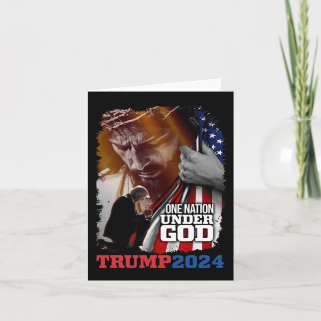 Nation Under God President Trump 2024 America Chri Card (Front)
