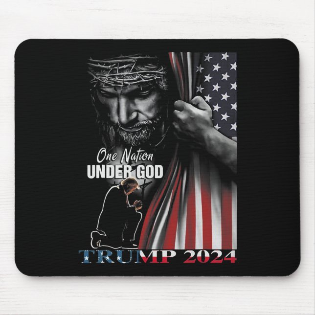Nation Under God Trump 2024 God American Flag 1  Mouse Pad (Front)