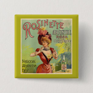 National Absinthe Day, vintage poster Button