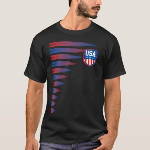 National America Flag American Soccer USA  T_Shirt