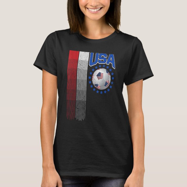National America Flag USA American Football Fan So T-Shirt (Front)