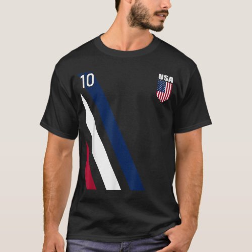 National American Flag Soccer Usa Jersey Fan 10 Fo T_Shirt