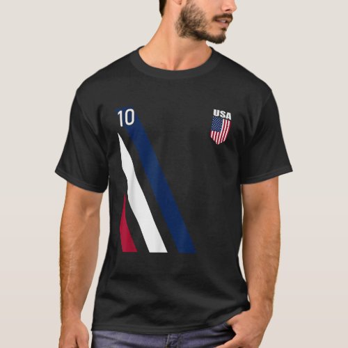 National American Flag Soccer USA Jersey Fan  T_Shirt