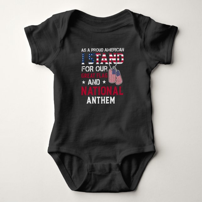 National Anthem - USA Flag Design Baby Bodysuit (Front)