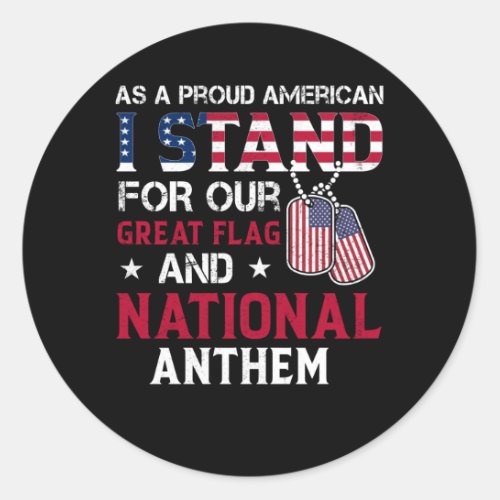 National Anthem _ USA Flag Design Classic Round Sticker