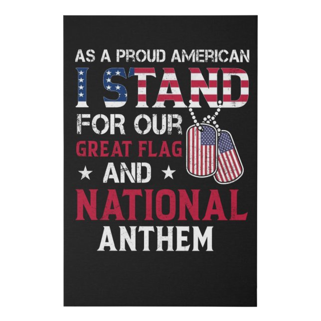 National Anthem - USA Flag Design Faux Canvas Print (Front)