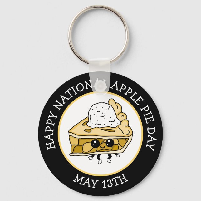 National Apple Pie Day May 13th Keychain (Front)
