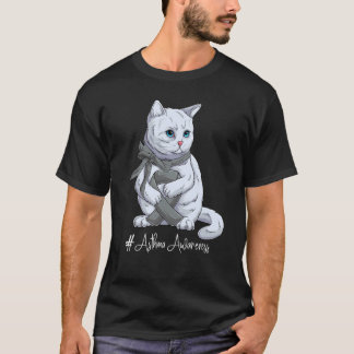 National Asthma Awareness Month Gray Ribbon Cute C T-Shirt