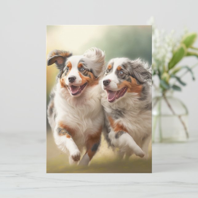 National Australian Shepherd Day, Aussie Dog Holiday Card (Standing Front)