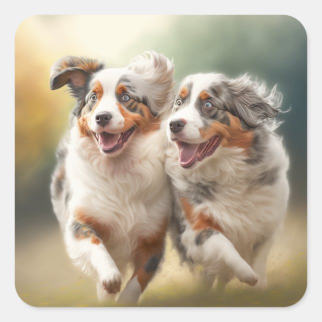 National Australian Shepherd Day, Aussie Dog Square Sticker (Front)
