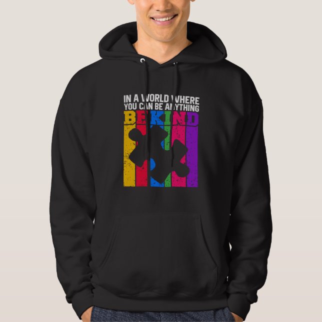 National Autism Awareness Acceptance Be Kind Autis Hoodie (Front)