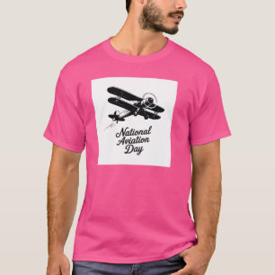 National Aviation Day Celebration Vector Design T-Shirt