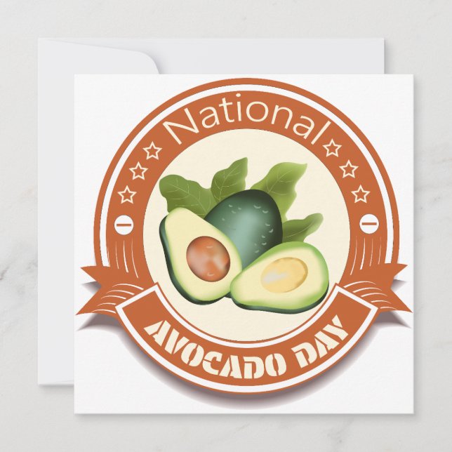 National Avocado Day Sign and Badge Holiday Card (Front)