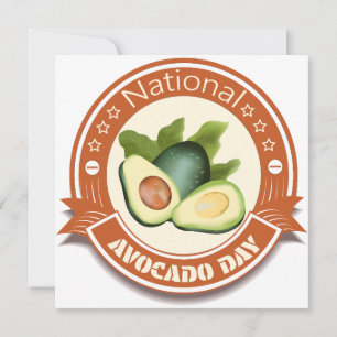 National Avocado Day Sign and Badge Holiday Card