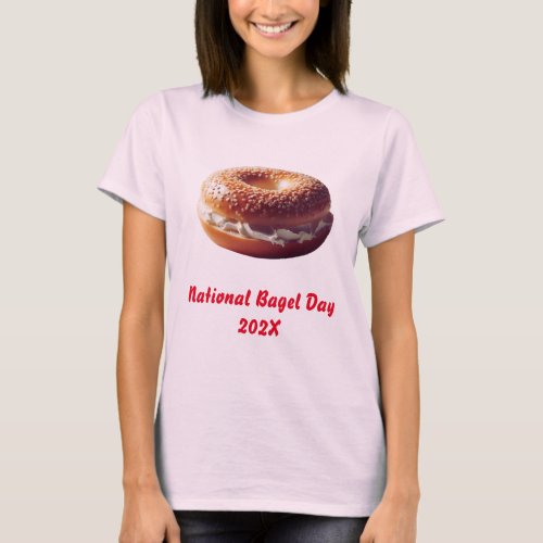 National Bagel Day Text Customizable Design T_Shirt
