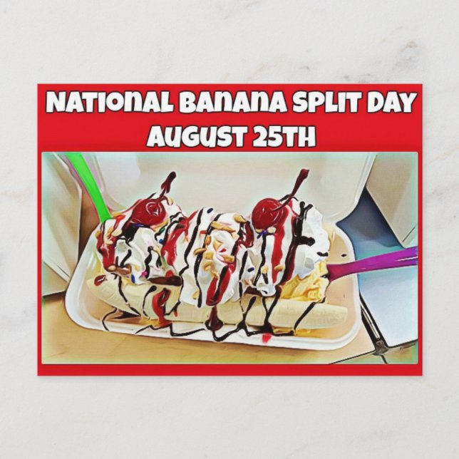 National Banana Split Day Food Holidays Postcard (Front)