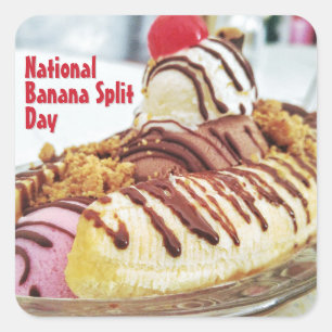 National Banana Split Day Square Sticker