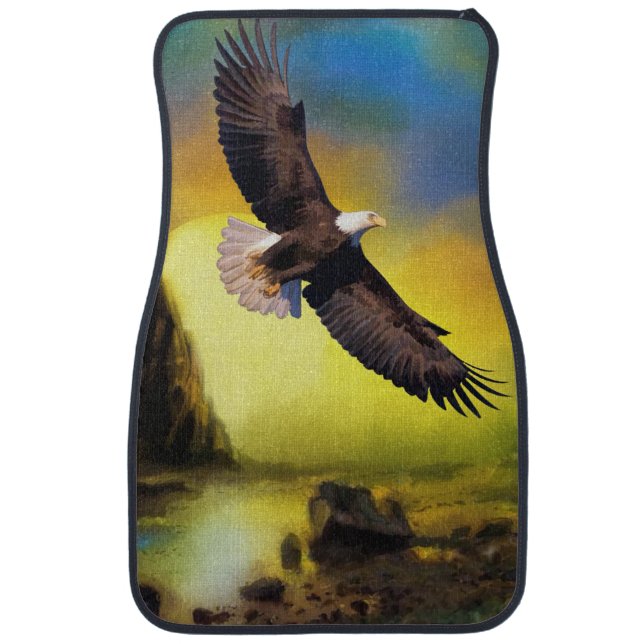 National Bird of America Bald Eagle Soaring Car Floor Mat (Front)