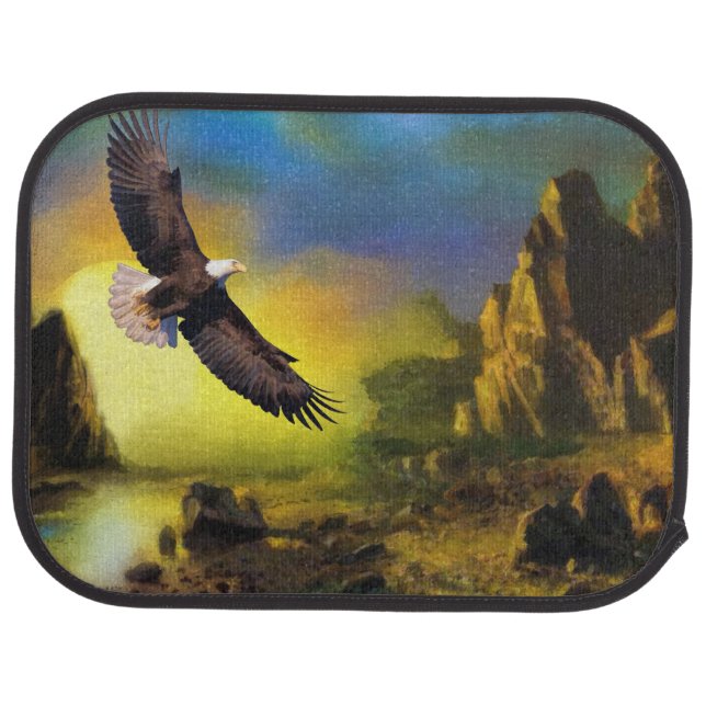 National Bird of America Bald Eagle Soaring Car Mat (Rear)