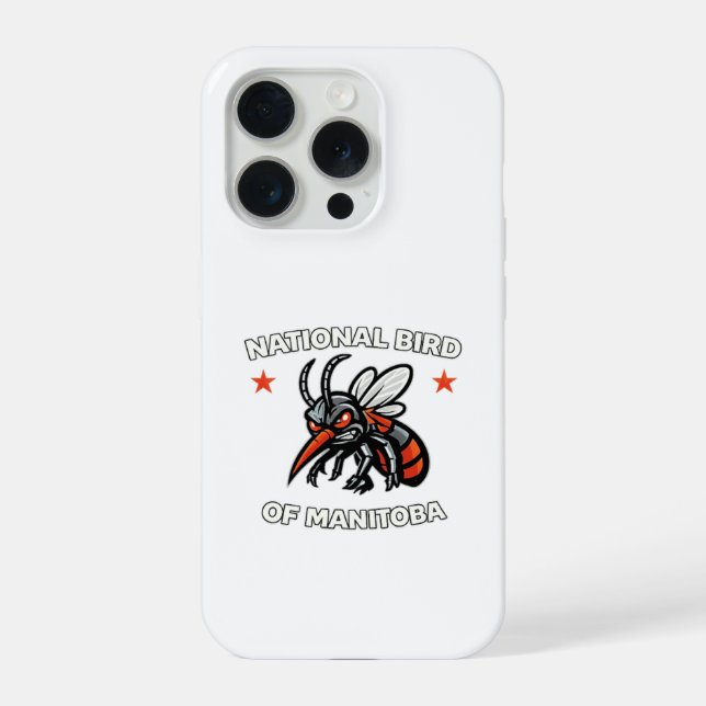 National Bird of Manitoba Angry Mosquito Funny iPhone Case (Back)