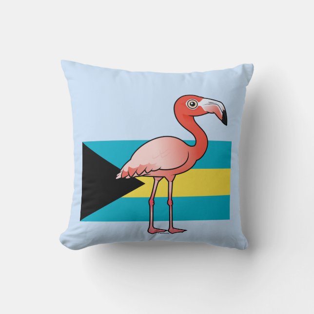 National Birdorable of the Bahamas Throw Pillow (Front)
