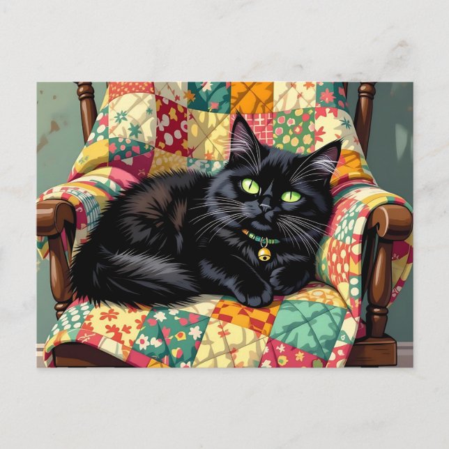 National Black Cat Day Holidays Postcard (Front)