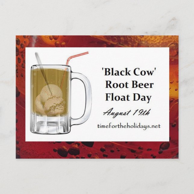 National Black Cow Day Food Holidays Postcard (Front)