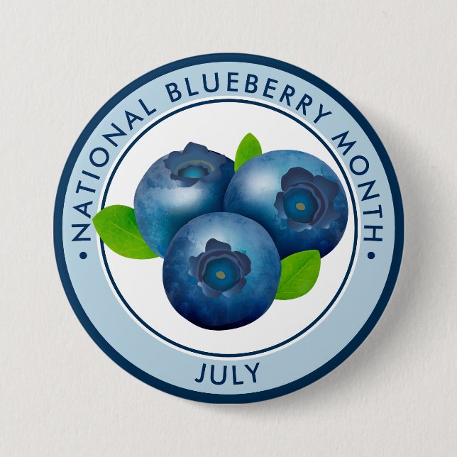 National Blueberry Month Button (Front)