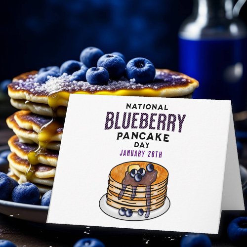 National Blueberry Pancake Day January 28th Card