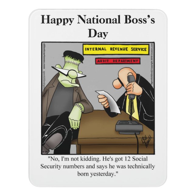 National Boss’s Day Humor Door Sign (Contemporary Vert)