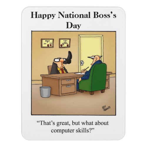 National Bosss Day Humor Door Sign