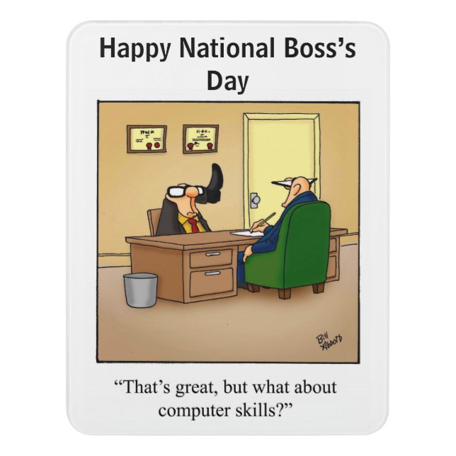 National Boss’s Day Humor Door Sign (Contemporary Vert)